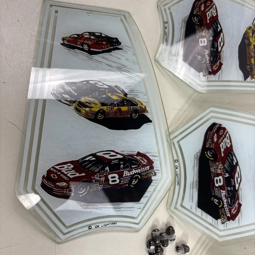 Dale Earnhardt Touch Lamp Shade Replacement Glass Sections OK LIGHTING Lot of 6